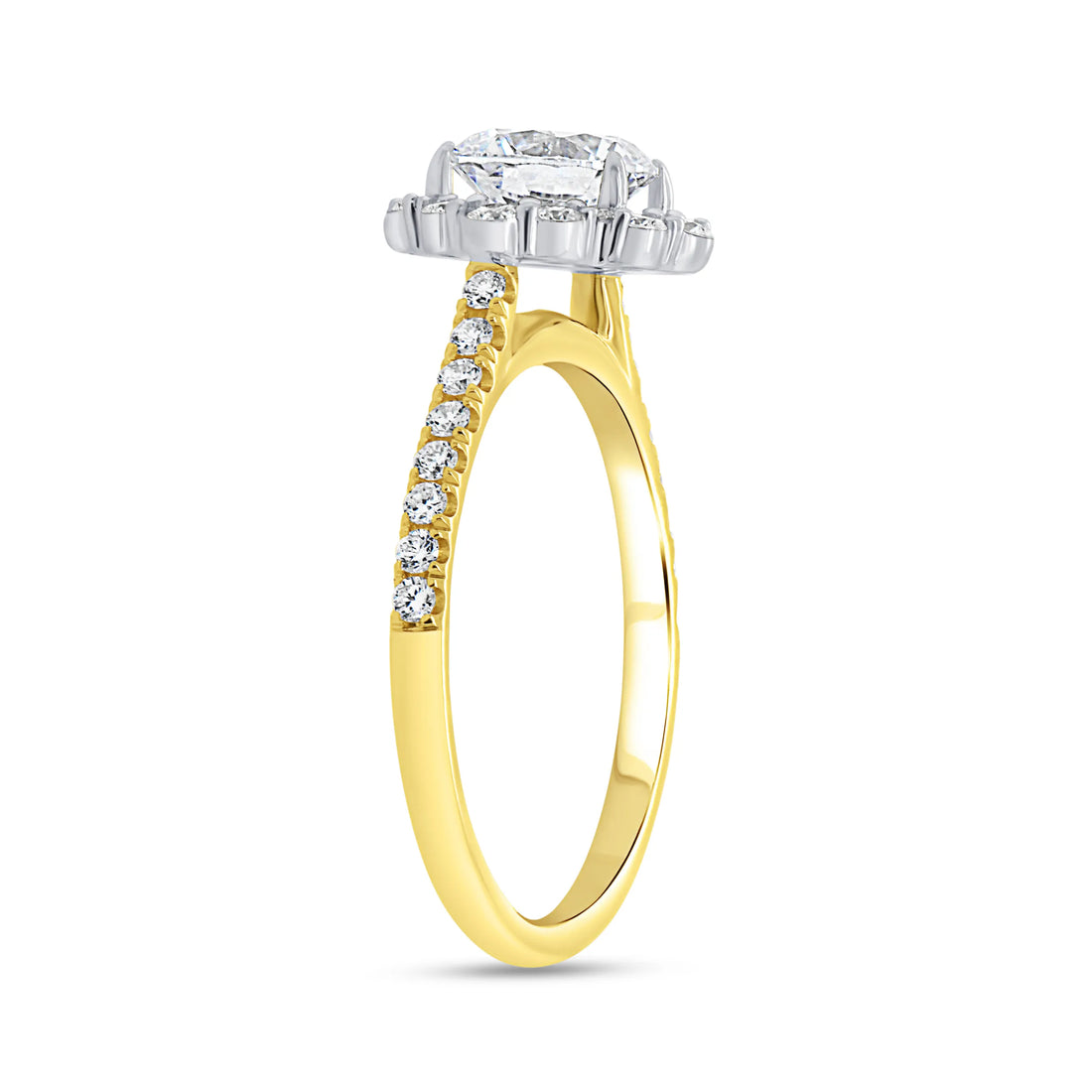 Uneek Petals Collection Halo Round Engagement Ring