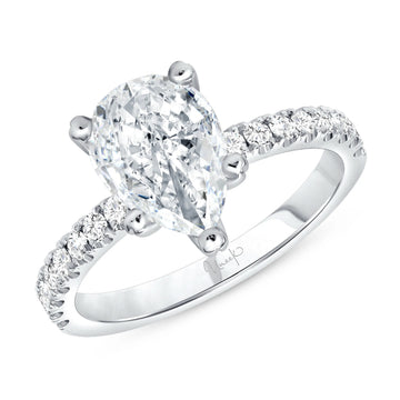 Uneek Bofb Collection Straight Pear Shaped Engagement Ring