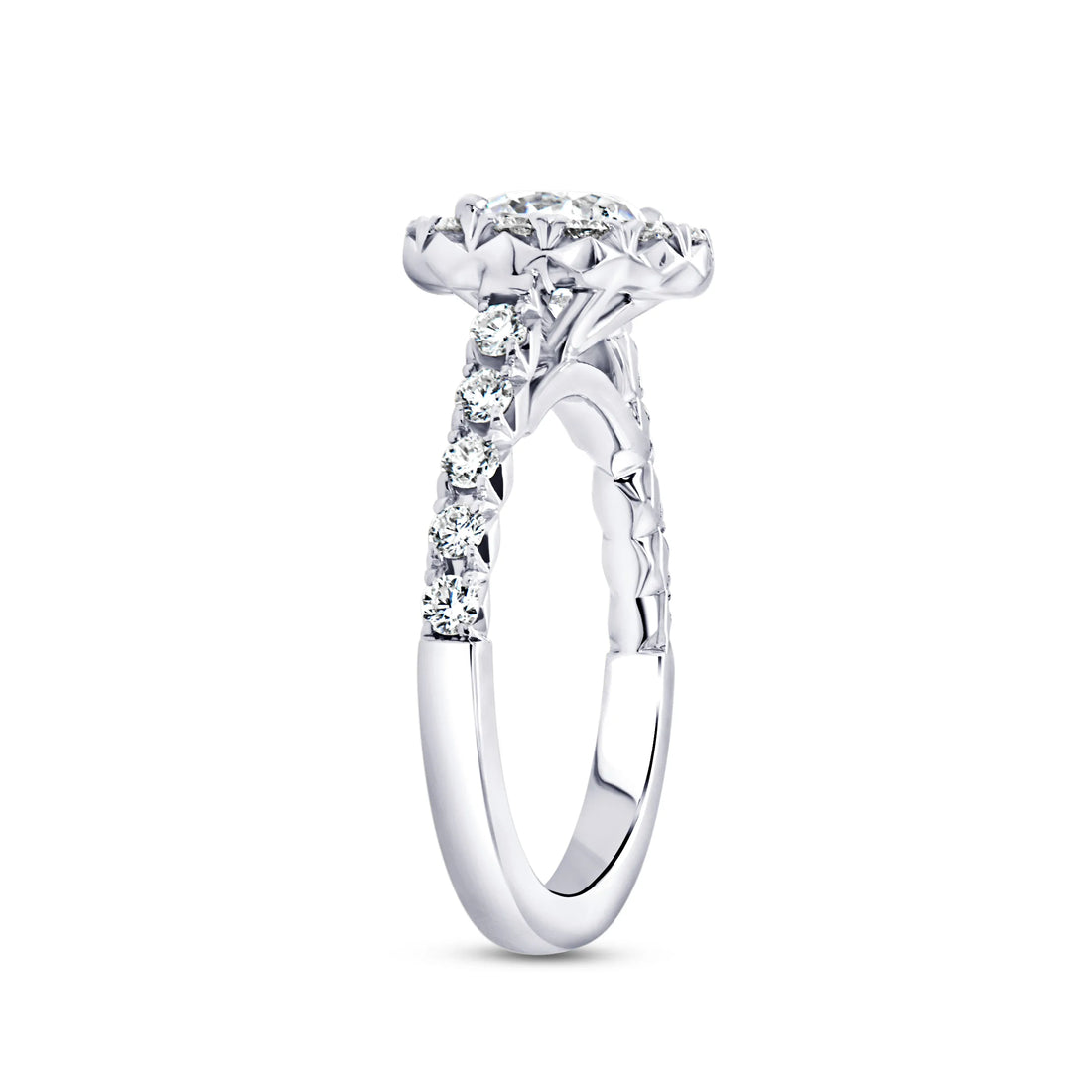 Uneek Us Collection 1-Row Round Engagement Ring