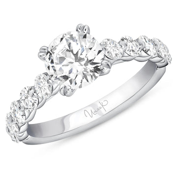 Uneek Us Collection Straight Round Engagement Ring