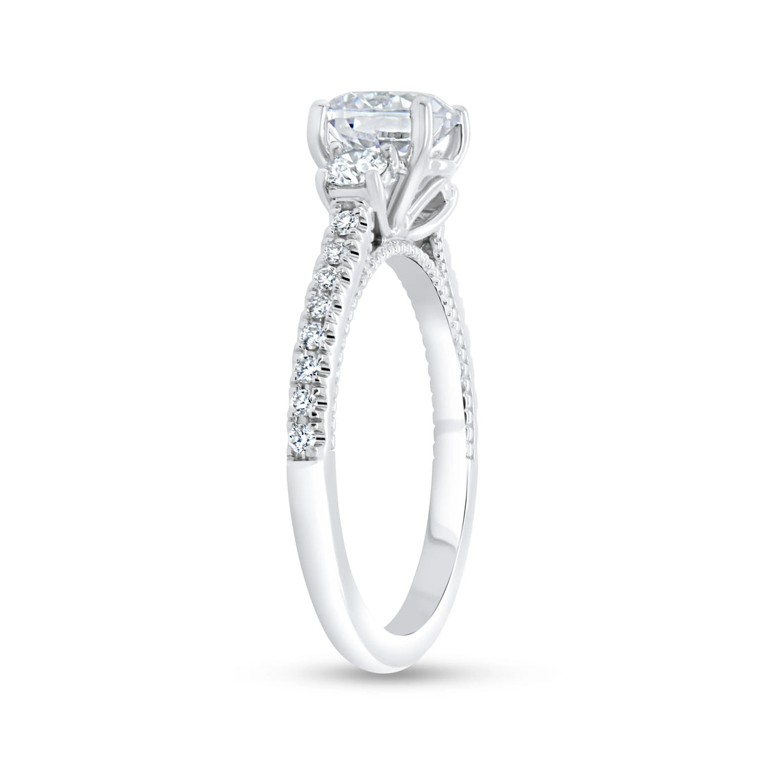 Uneek Us Collection Three-Stone Round Engagement Ring
