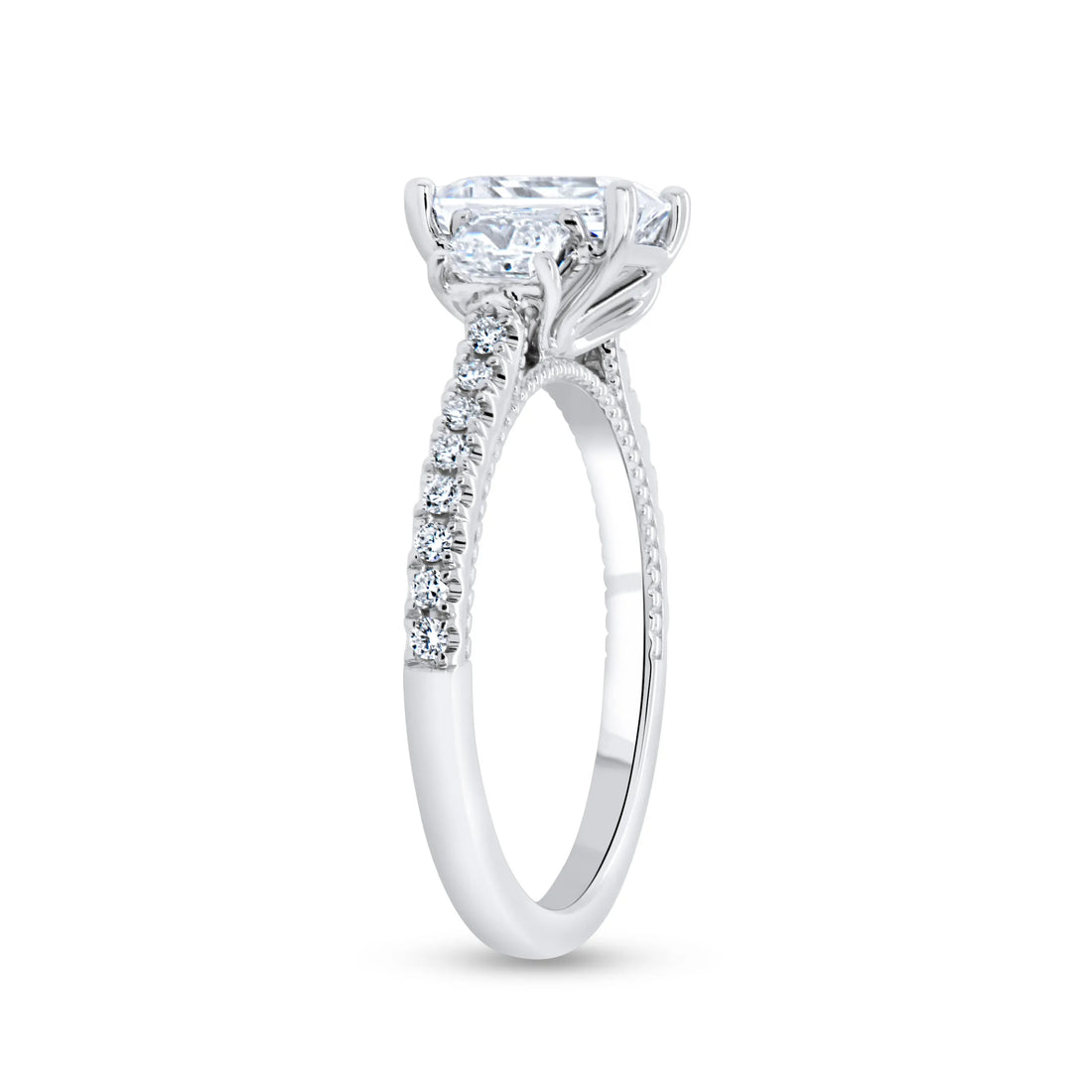 Uneek Us Collection Three-Stone Radiant Engagement Ring