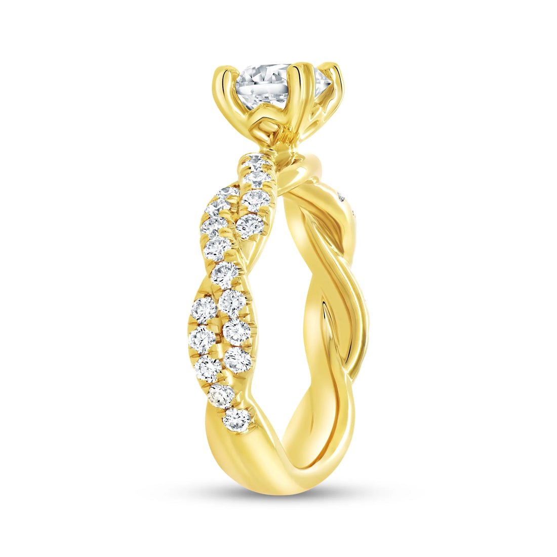Uneek Us Collection Twist Engagement Ring