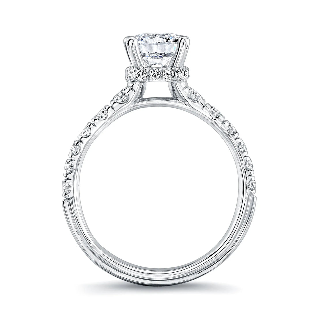 Uneek Unity Collection Under-Halo Round Engagement Ring