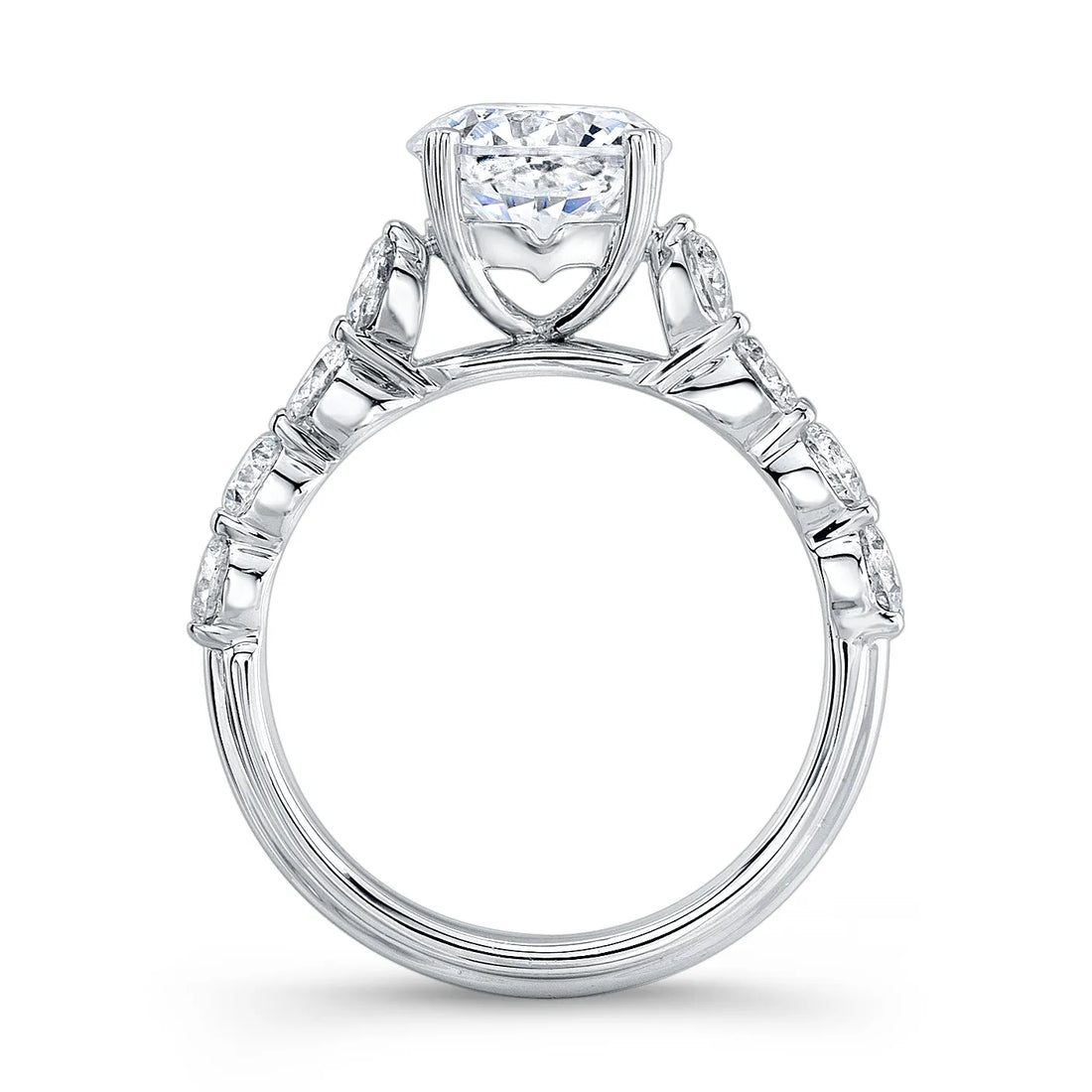 Uneek Unity Collection Cathedral Round Diamond Engagement Ring