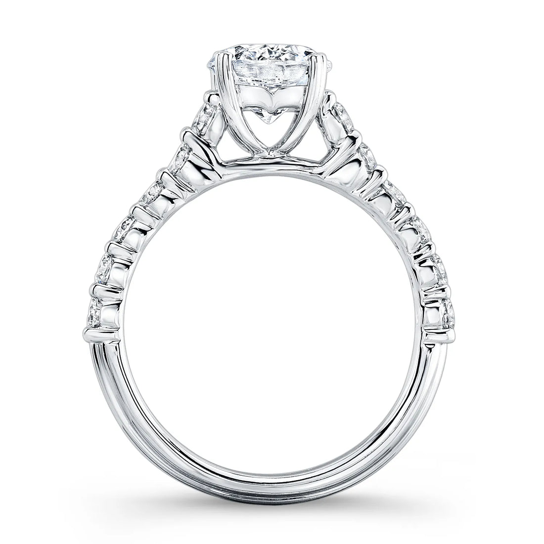 Uneek Unity Collection Cathedral Round Engagement Ring