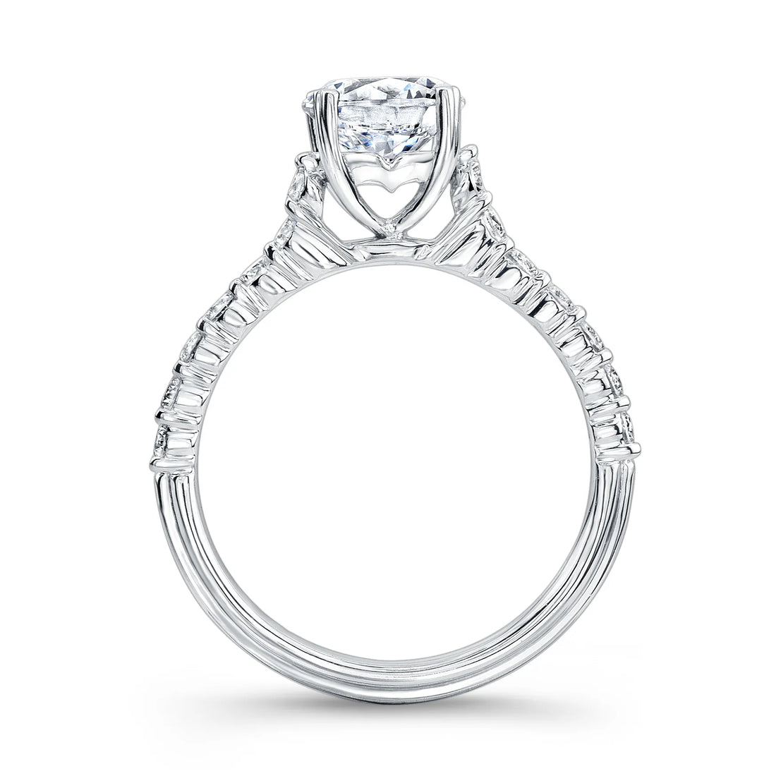 Uneek Unity Collection Cathedral Round Engagement Ring