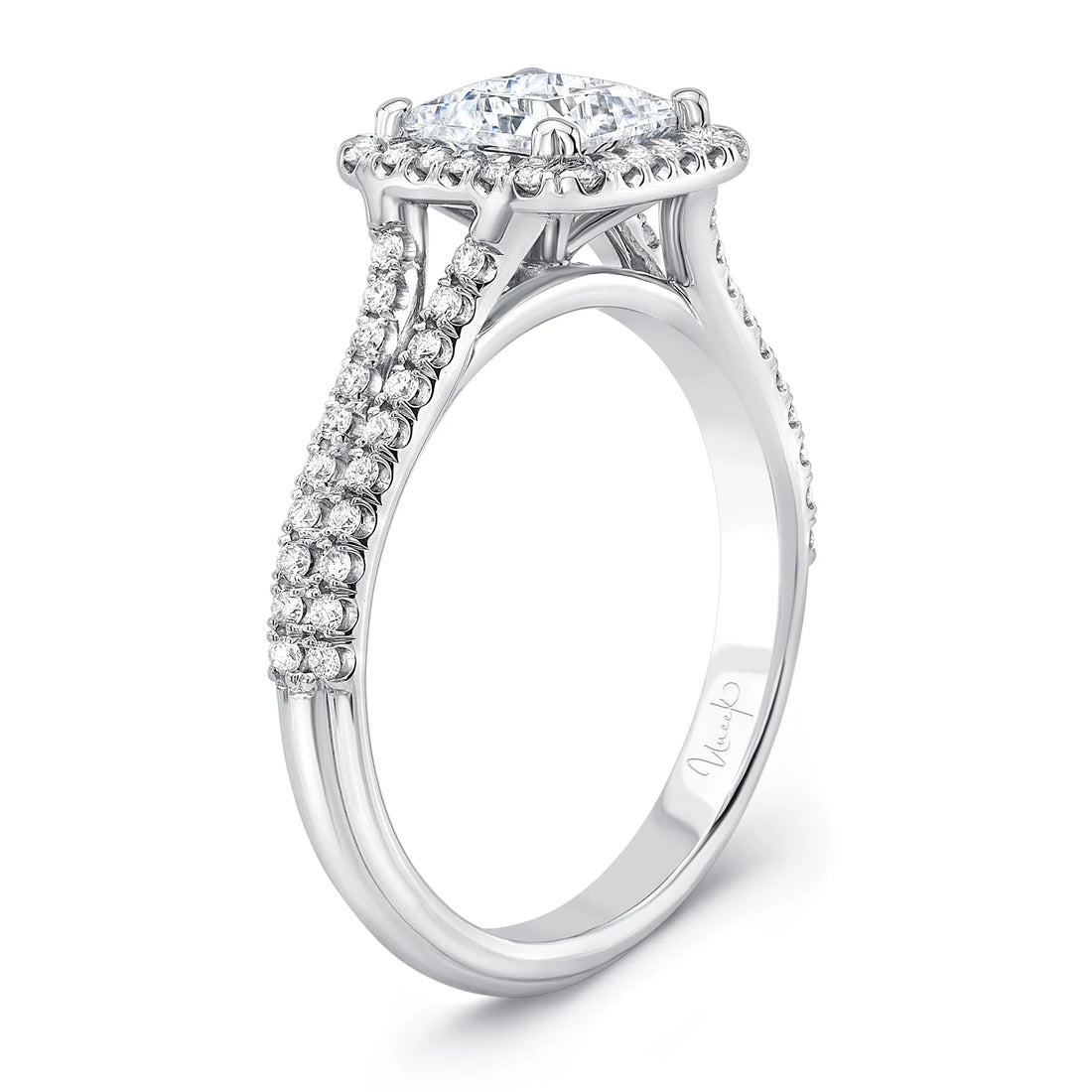 Uneek Unity Collection Halo Princess Cut Engagement Ring