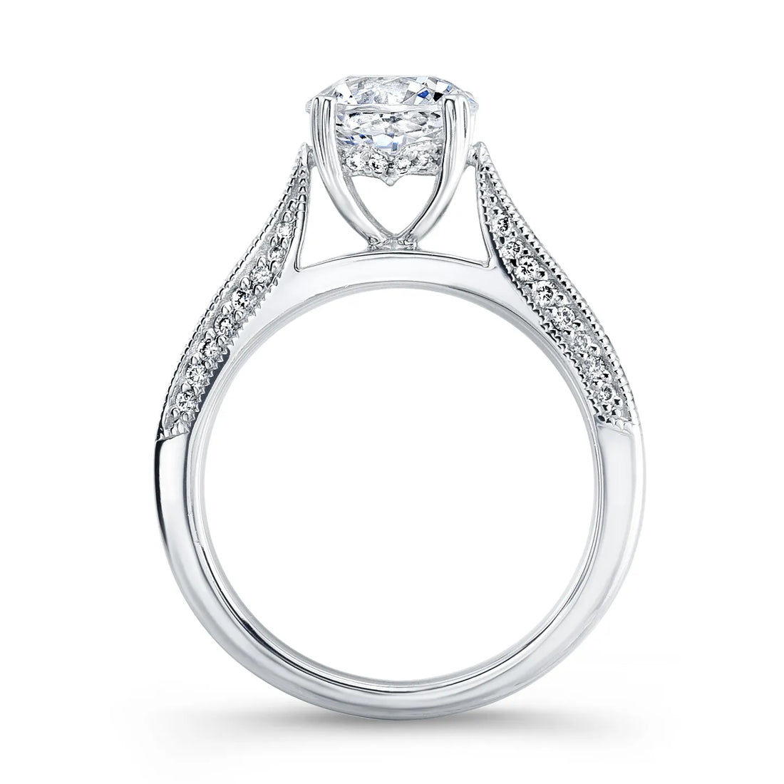Uneek Unity Collection 3-Sided Round Engagement Ring