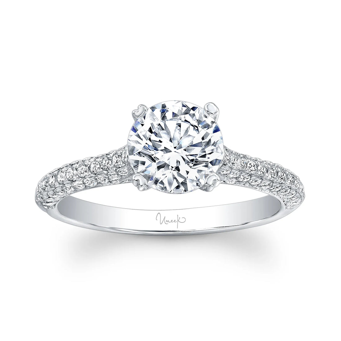Uneek Unity Collection Cathedral Round Engagement Ring