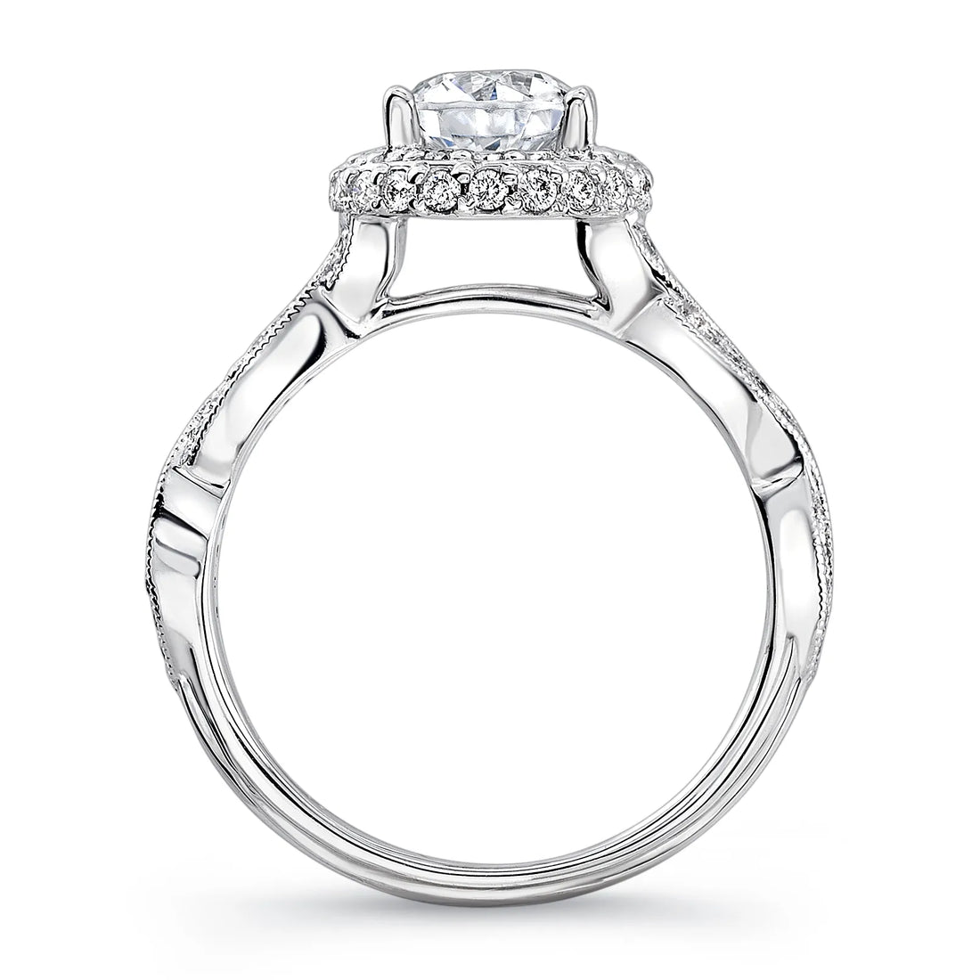 Uneek Unity Collection Halo Round Engagement Ring