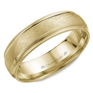 Crownring Wedding Band Yellow Gold Classic 6.00mm