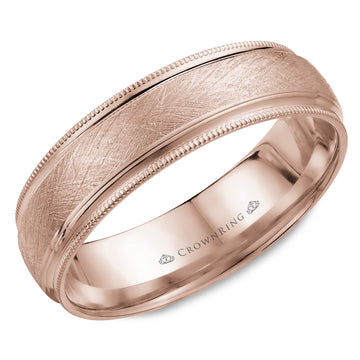Crownring Wedding Band Rose Gold Classic 6.00mm