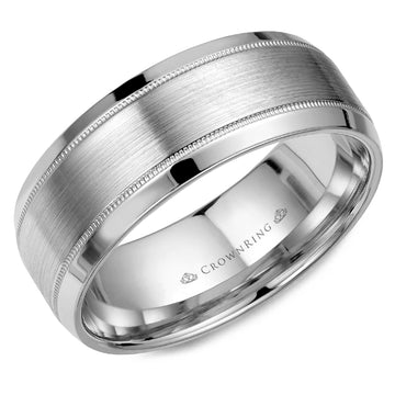 Crownring Wedding Band Platinum Classic 8.00mm