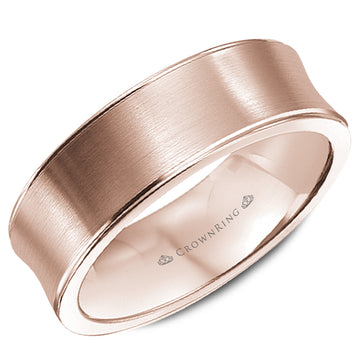 Crownring Wedding Band Rose Gold Classic 7.00mm