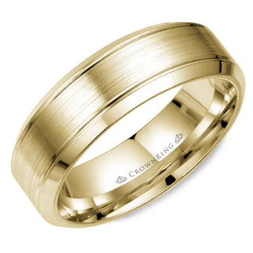 Crownring Wedding Band Yellow Gold Classic 7.00mm