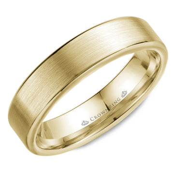 Crownring Wedding Band Yellow Gold Classic 6.00mm