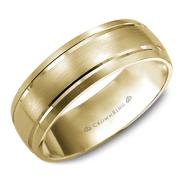 Crownring Wedding Band Yellow Gold Classic 7.00mm