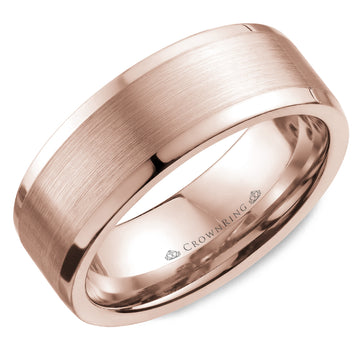 Crownring Wedding Band Rose Gold Classic 8.00mm