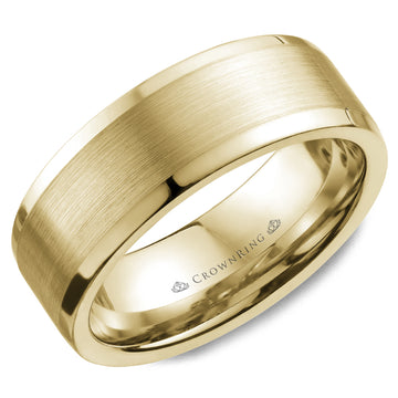 Crownring Wedding Band Yellow Gold Classic 8.00mm