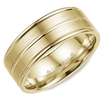 Crownring Wedding Band Yellow Gold Classic 8.00mm