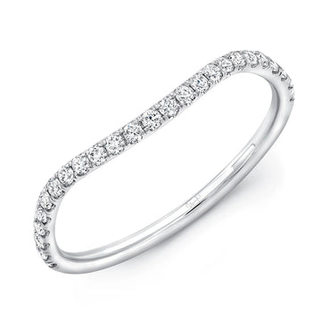 Uneek Silhouette Contoured Pave Diamond Wedding Band